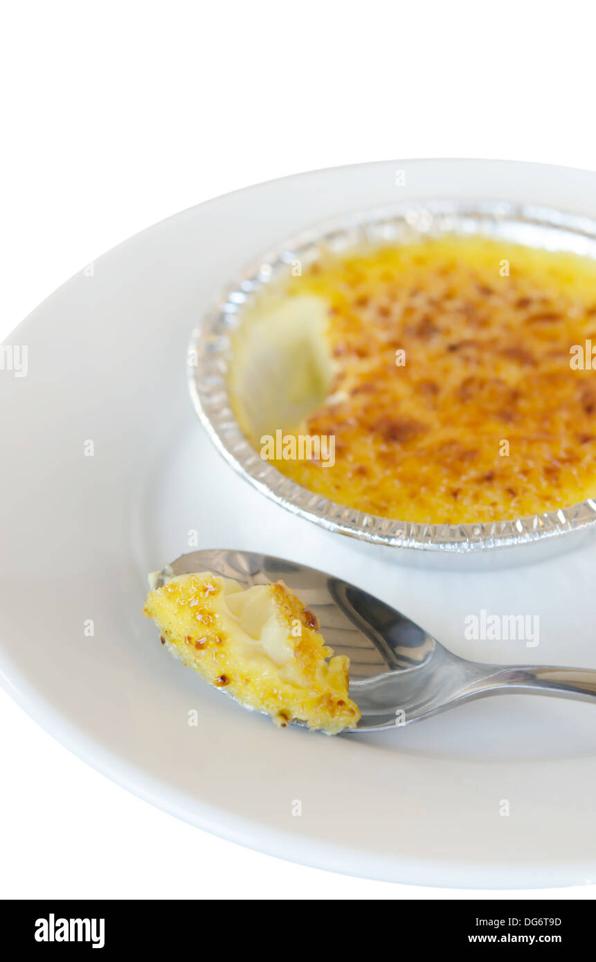 Sweet caramelized custard , French dessert creme brulee Stock Photo