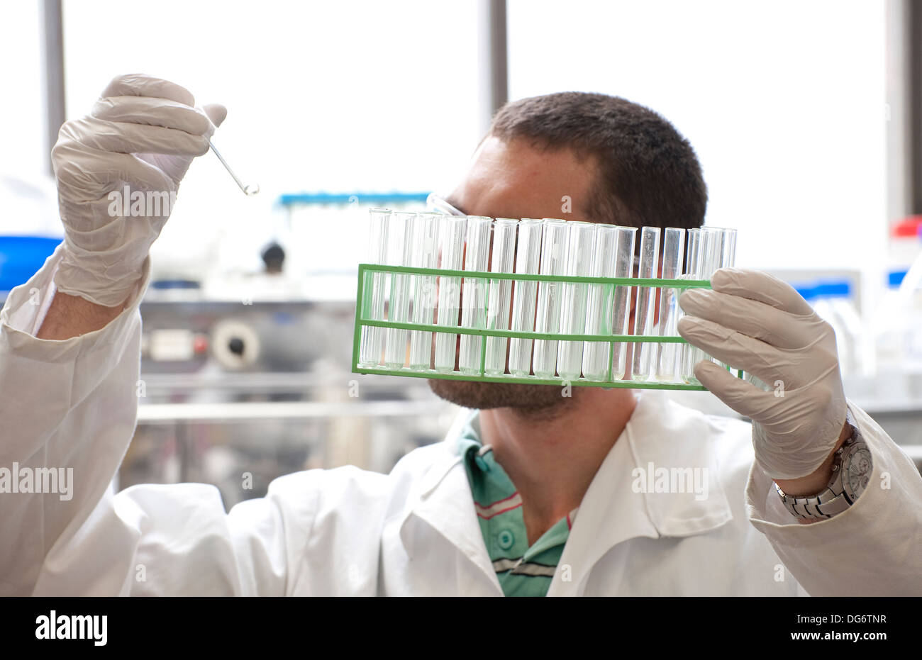 laboratory technician working in lab Stock Photo
