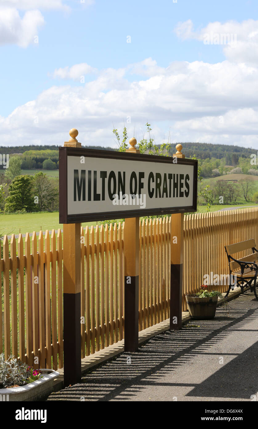Royal Deeside Railway station base at Milton of Crathes, Aberdeenshire. A standard gauge steam and diesel heritage railway. Stock Photo