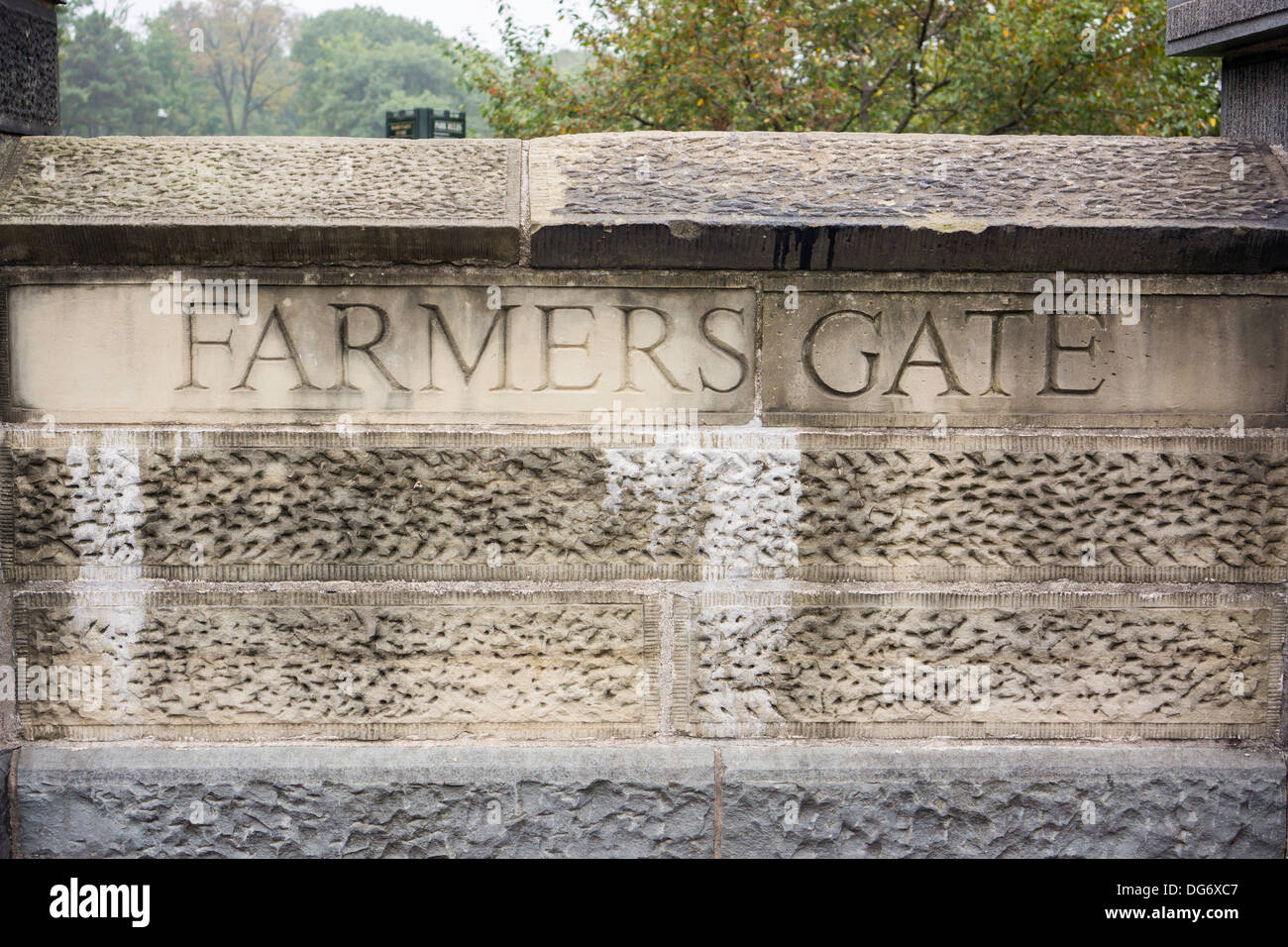 The Farmers' Gate at the Lenox Avenue entrance to Central Park Stock Photo Alamy