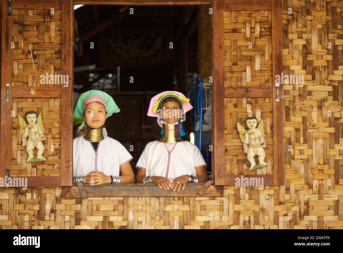 Tribal women in Kengtung, Chan State, Burma (Myanmar) Stock Photo