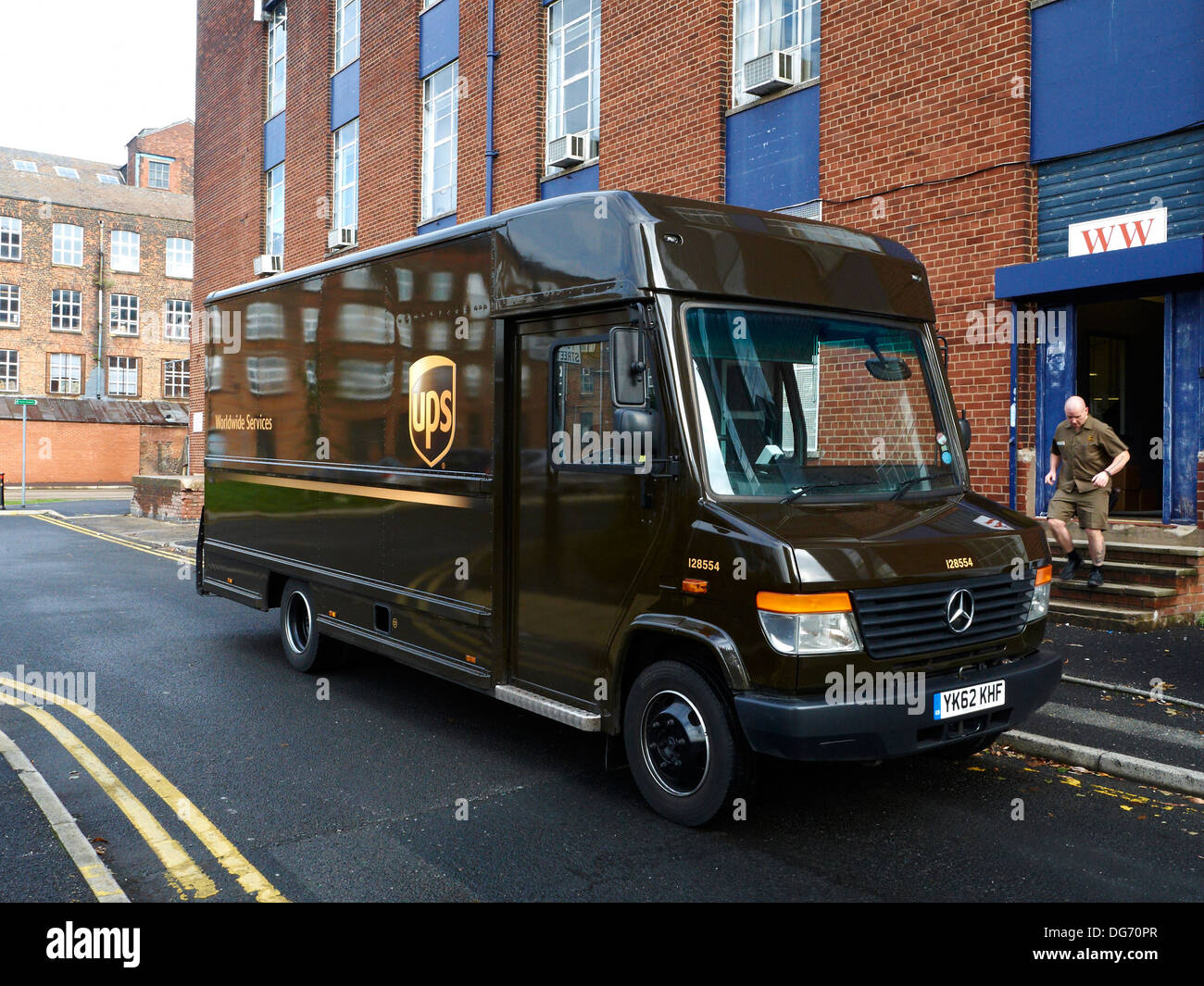 UPS van in Manchester UK Stock Photo - Alamy