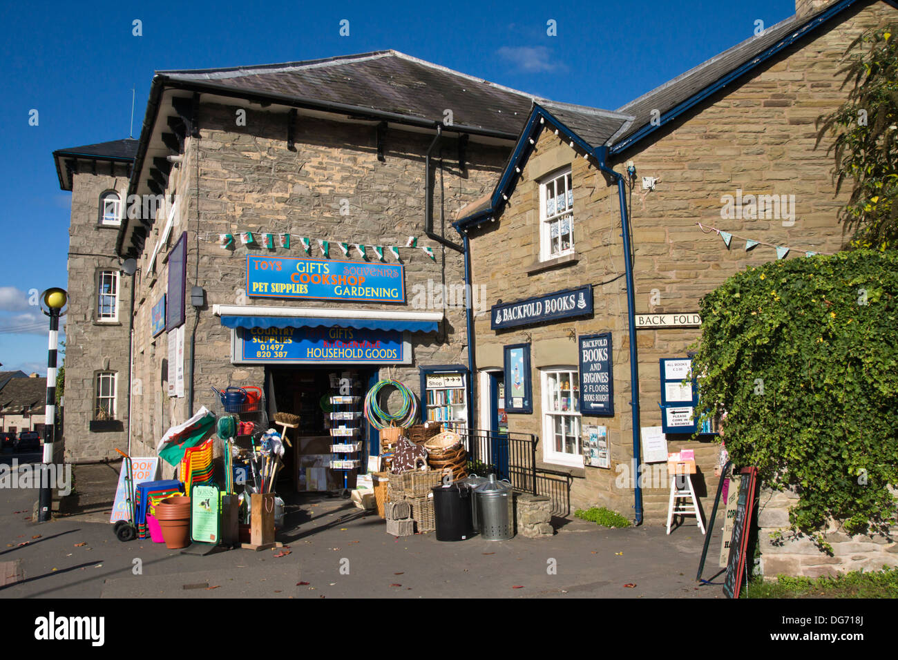 Hay-on Wye a small town in Powys Wales famous for its bookshops and Literary festival. Stock Photo