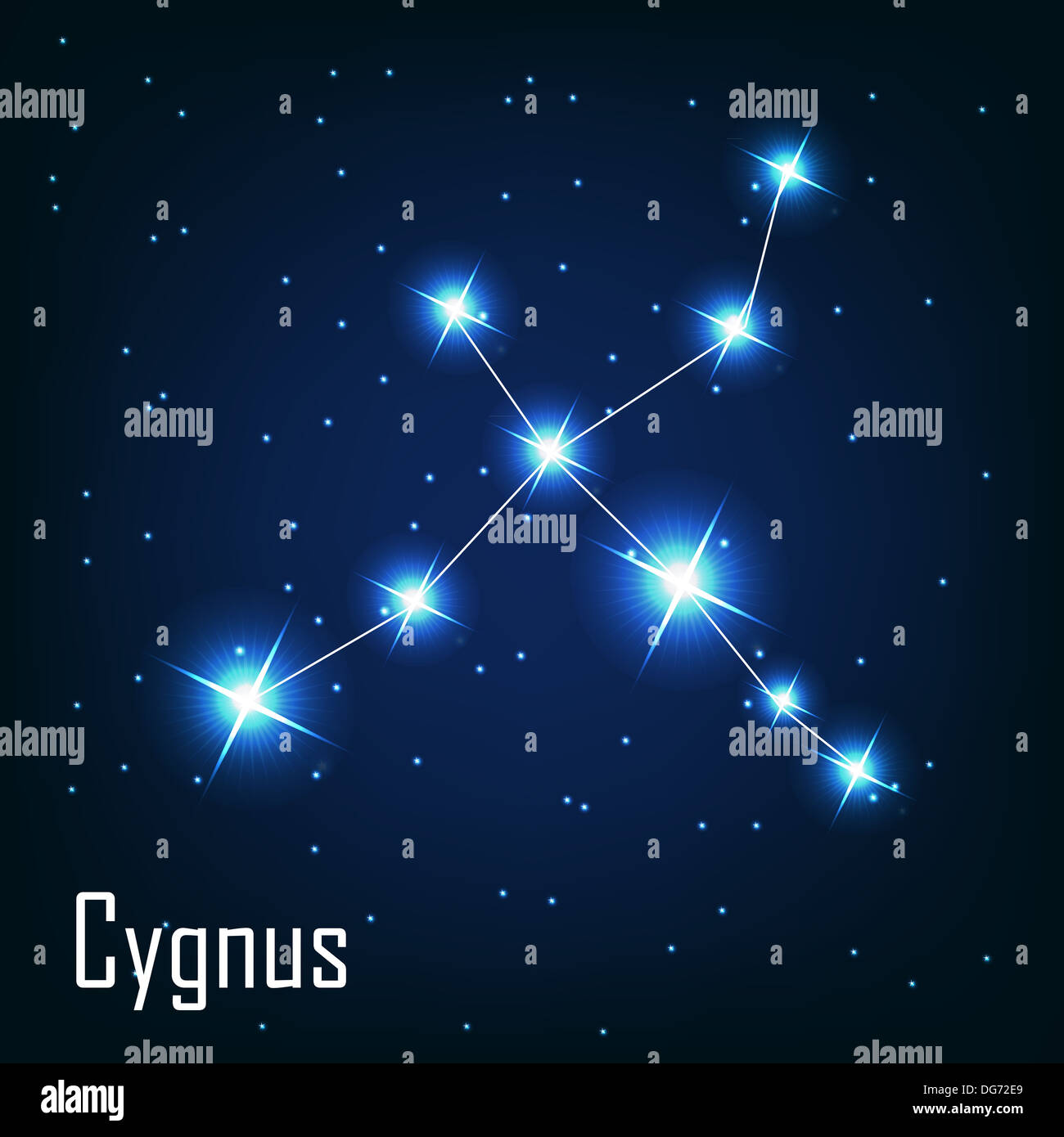 The constellation " Cygnus" star in the night sky. Vector illust Stock