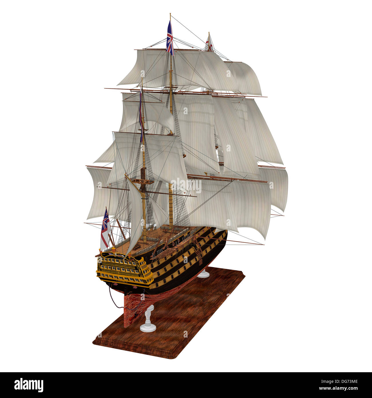 3D digital render of a British sailing ship isolated on white ...