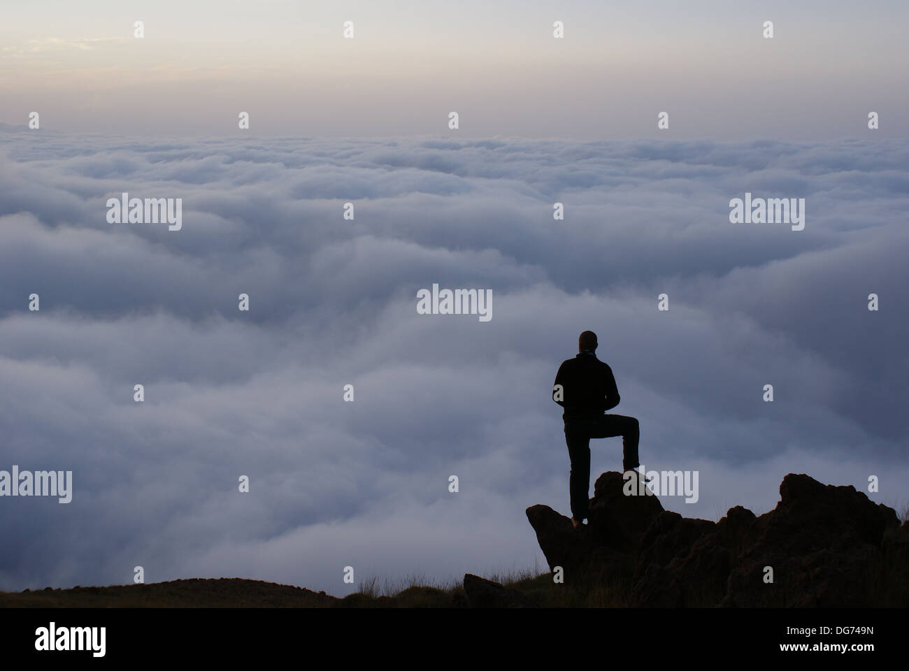 A cloud inversion on Mount Damavand, Iran Stock Photo