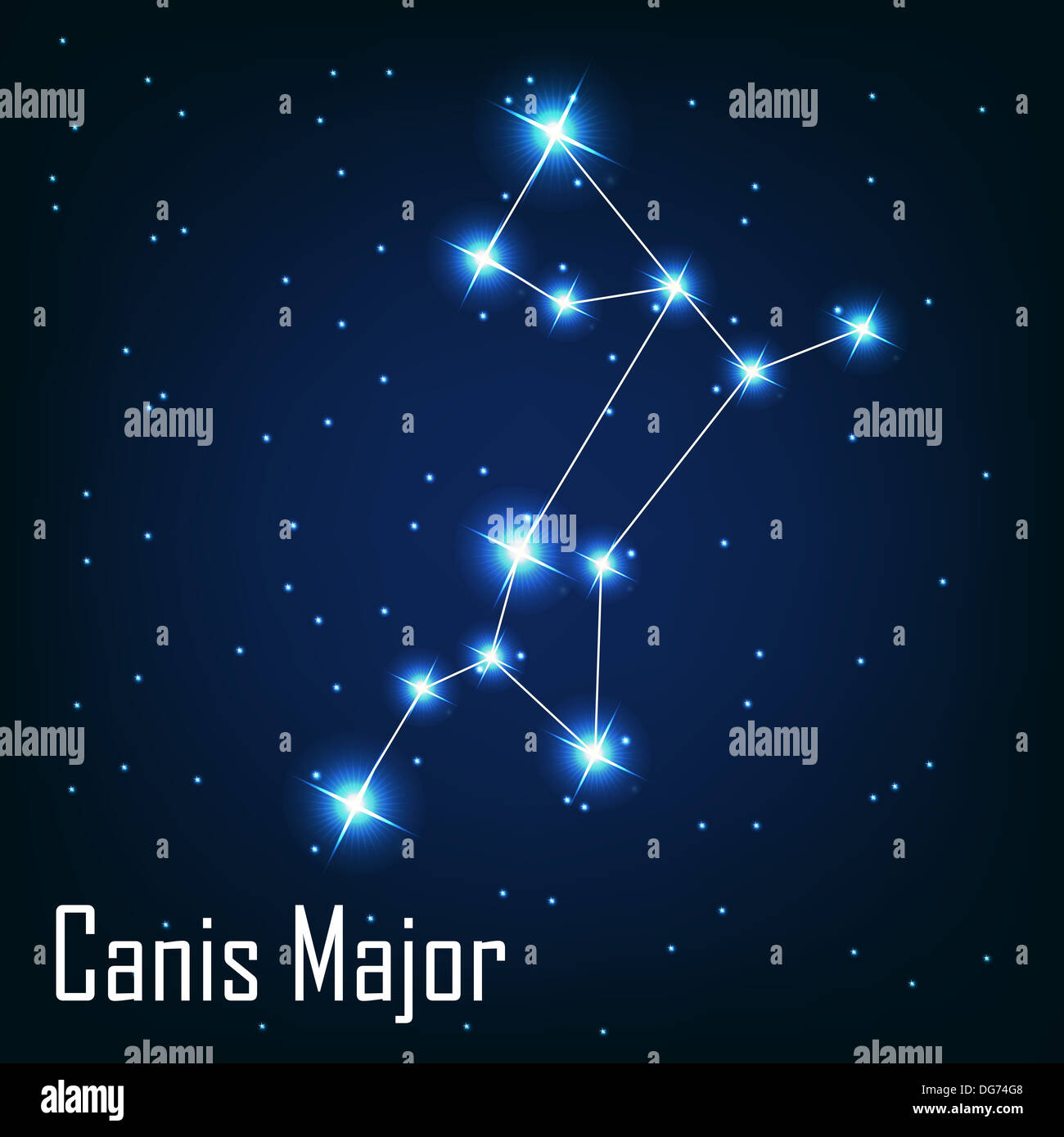 The constellation " Canis Major" star in the night sky. Vector i Stock Photo
