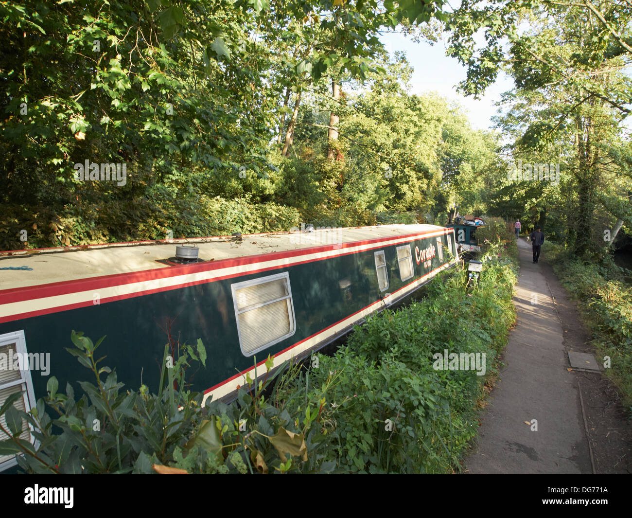 Narrowboats moored at Oxford, England Stock Photo