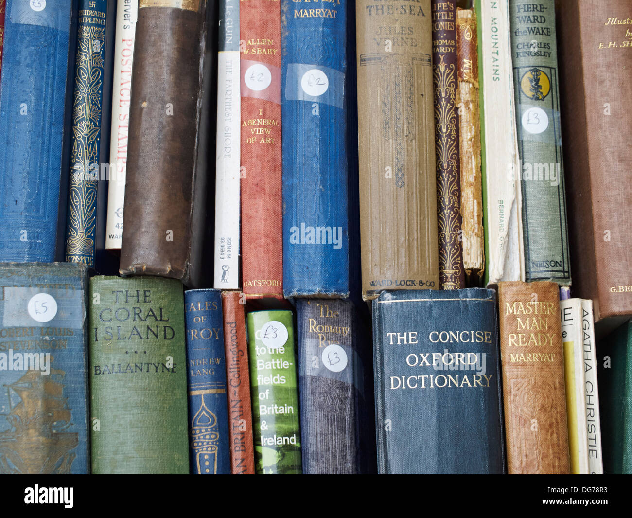 Used books for sale at a flea market, Oxford, England, UK Stock Photo