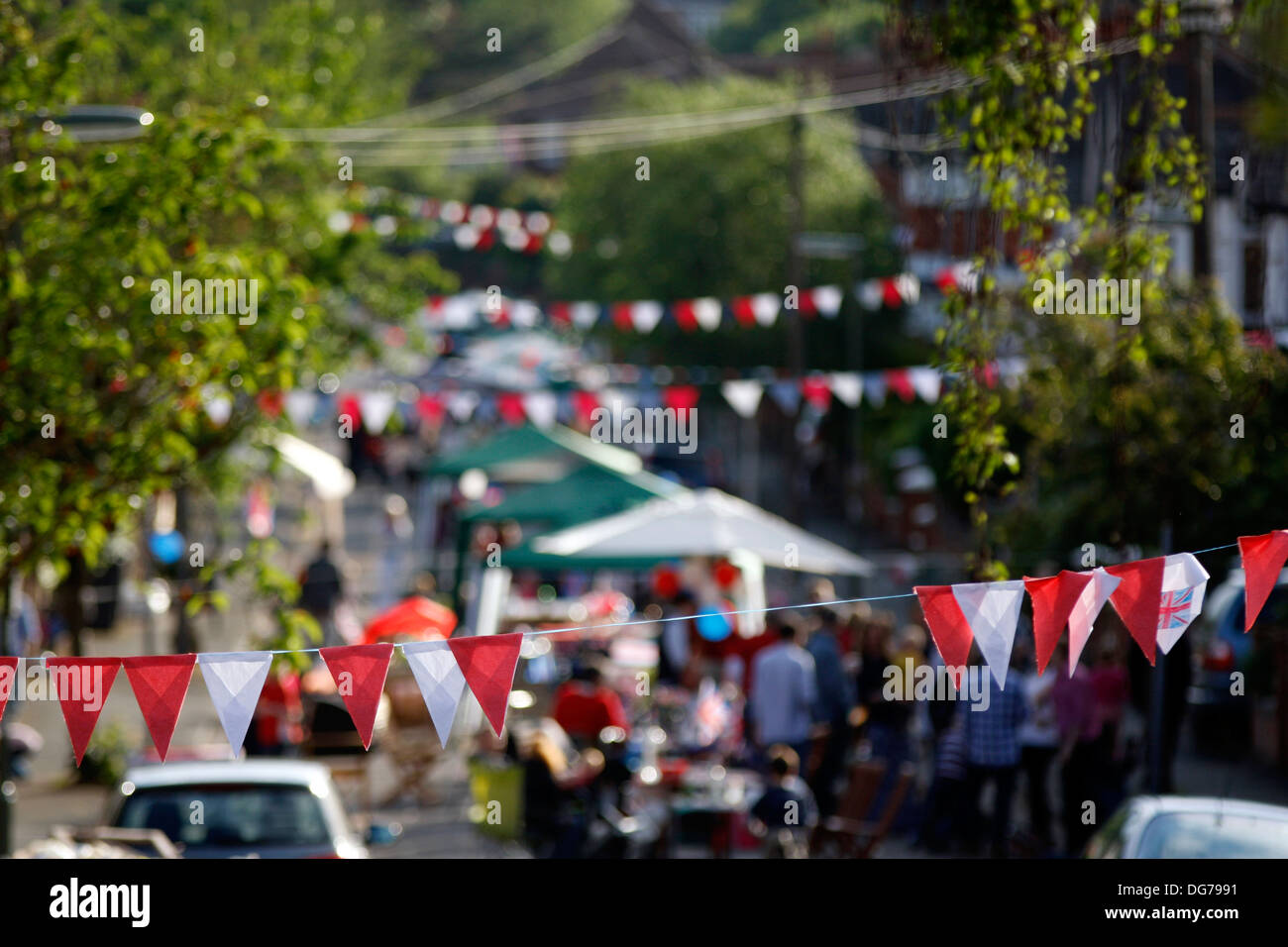Street party in Guildford for Queen Elizabeth II's Diamond Jubilee celebrations Stock Photo