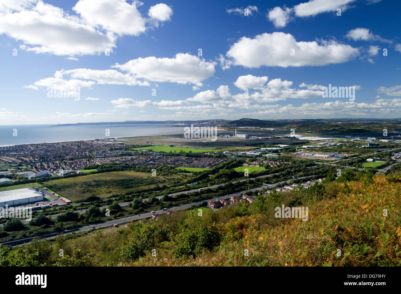 Baglan and Baglan Bay from the Wales Coastal path (high level route