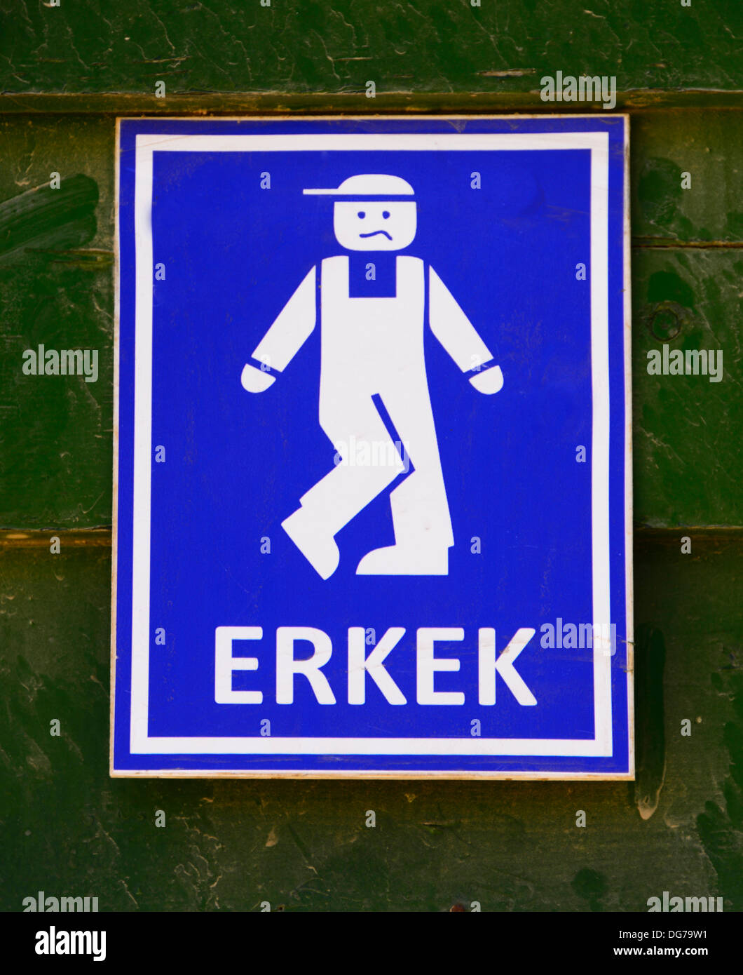 Humorous public toilet sign (Turkish) Stock Photo