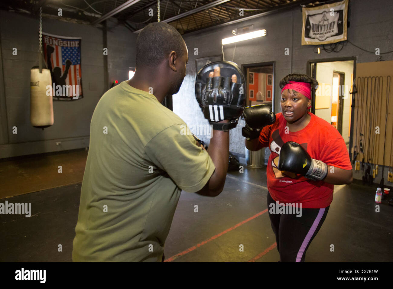 Detroit's Downtown Youth Boxing Gym Stock Photo