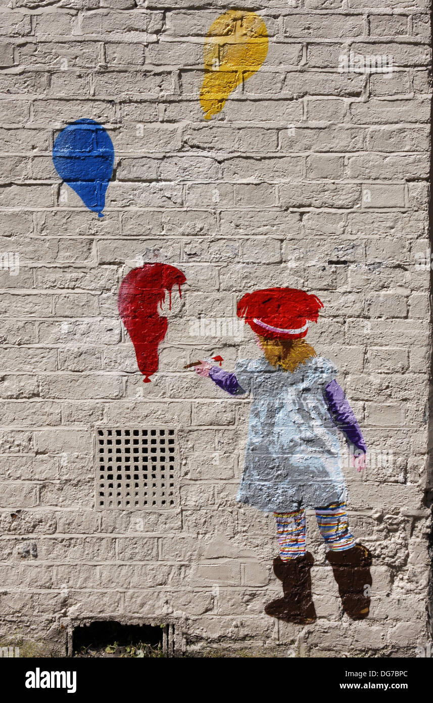 Street Art on a wall in Guildford Stock Photo