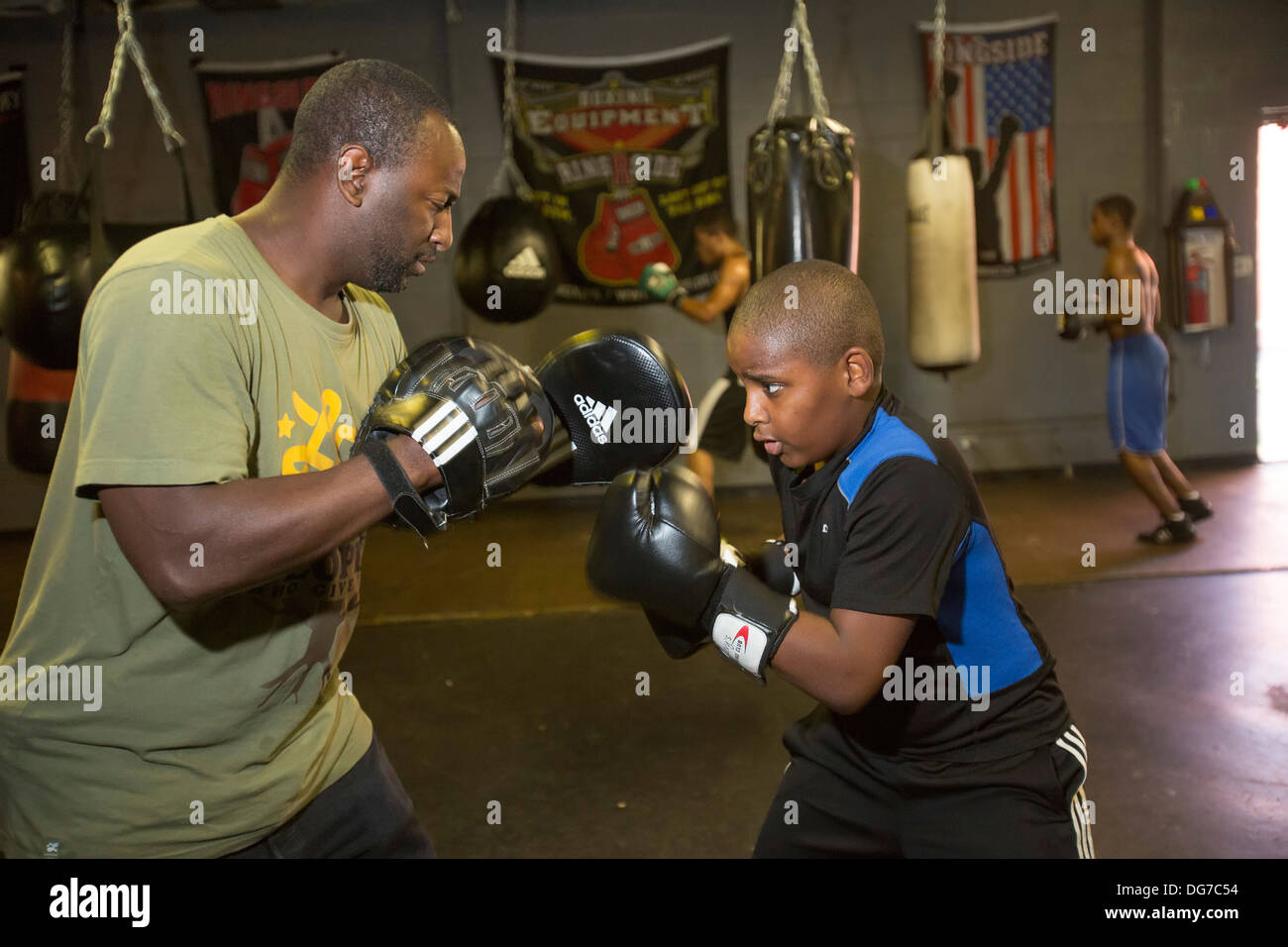 Detroit's Downtown Youth Boxing Gym Stock Photo