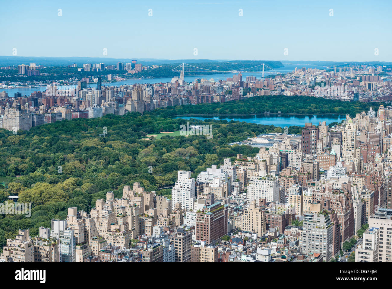 Central Park New York aerial view Stock Photo
