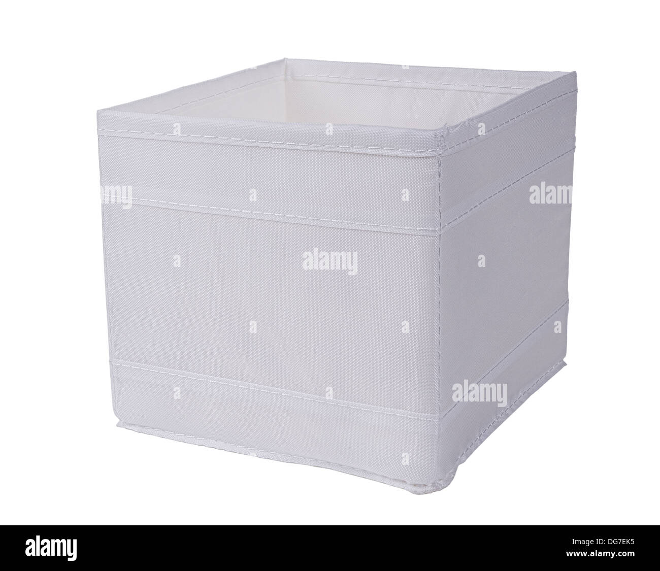 white fabric storage box isolated on white Stock Photo