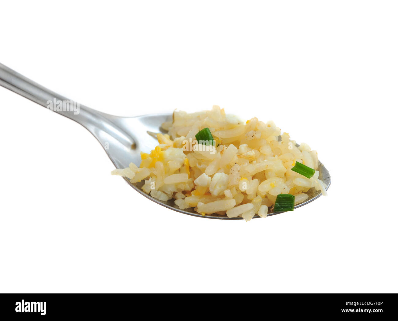 Fried Rice with Spoon Stock Photo