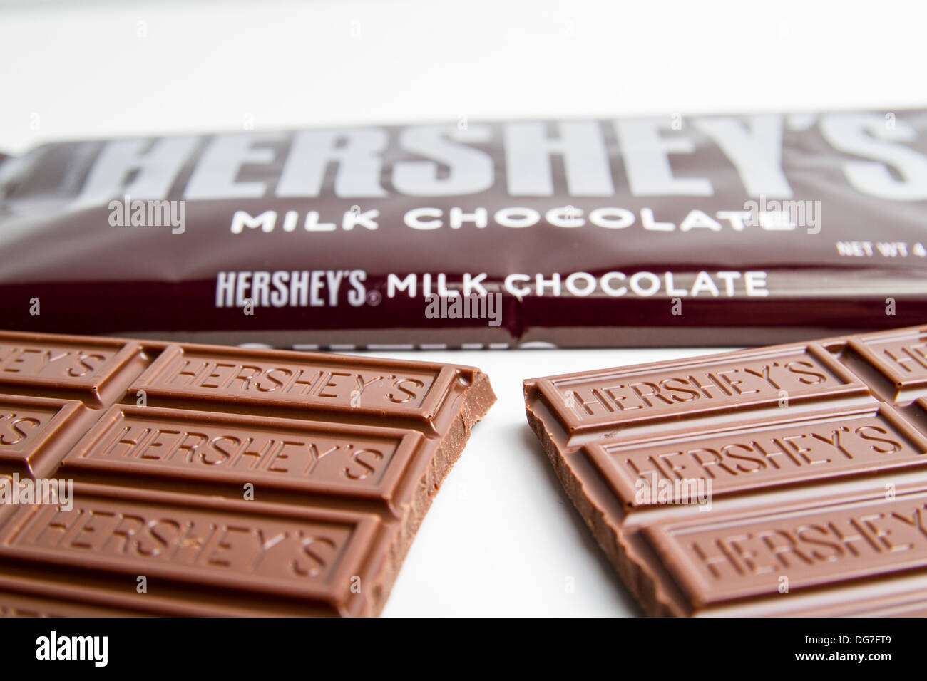 Hershey milk chocolate candy bar Stock Photo