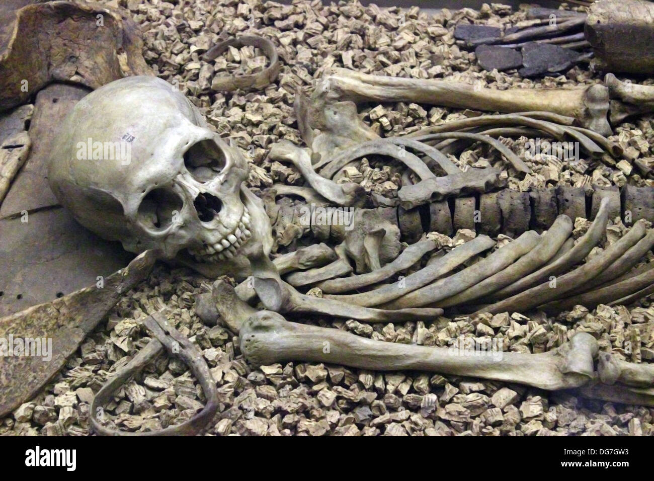 Ancient burial display from Central America Stock Photo