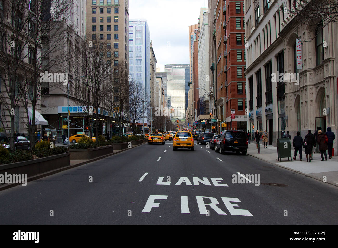 Street scene on Park Avenue South in early Spring of 2013 in New York, NY, USA. Stock Photo