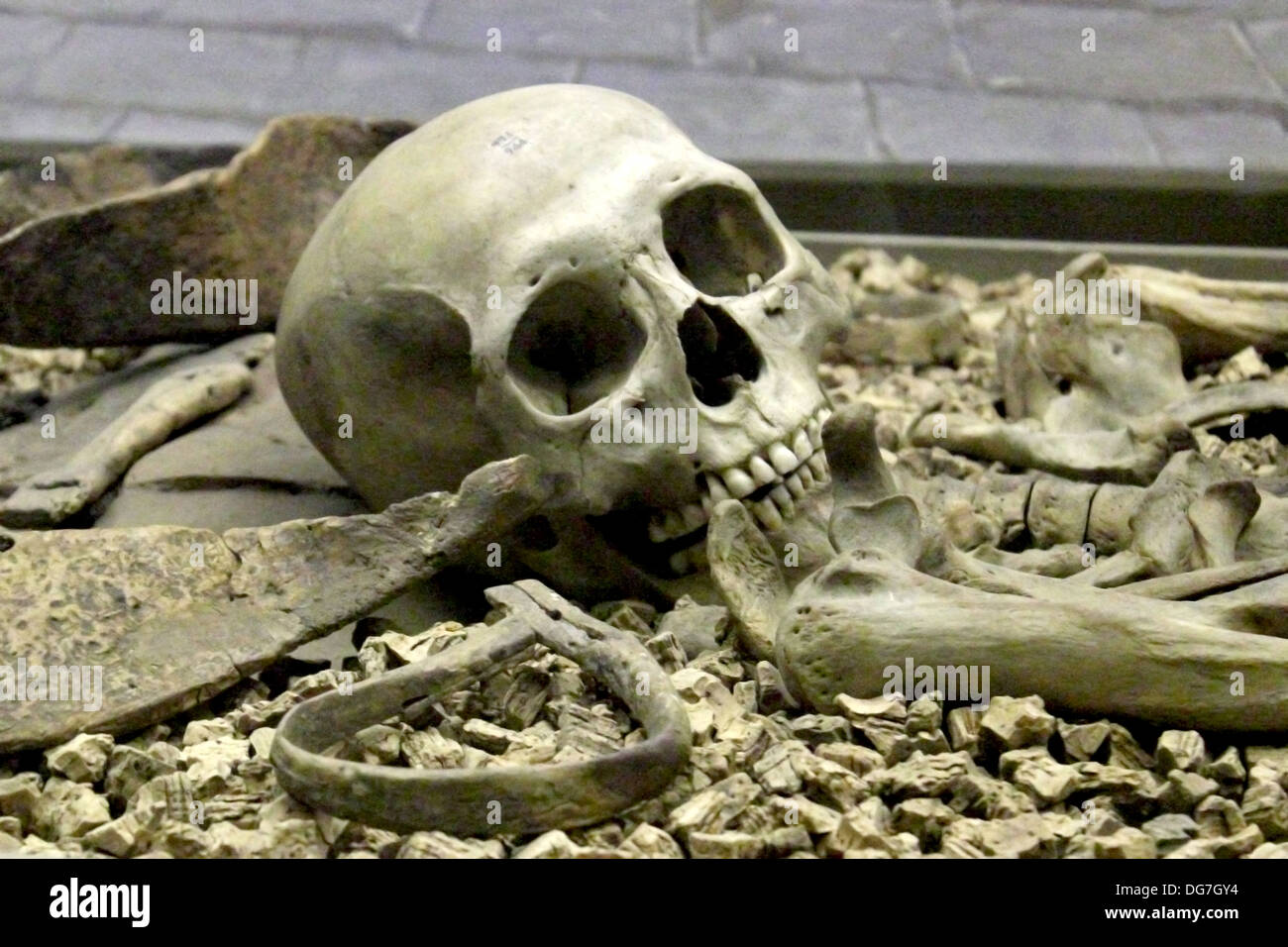 Exhibit of ancient Central American burial display Stock Photo