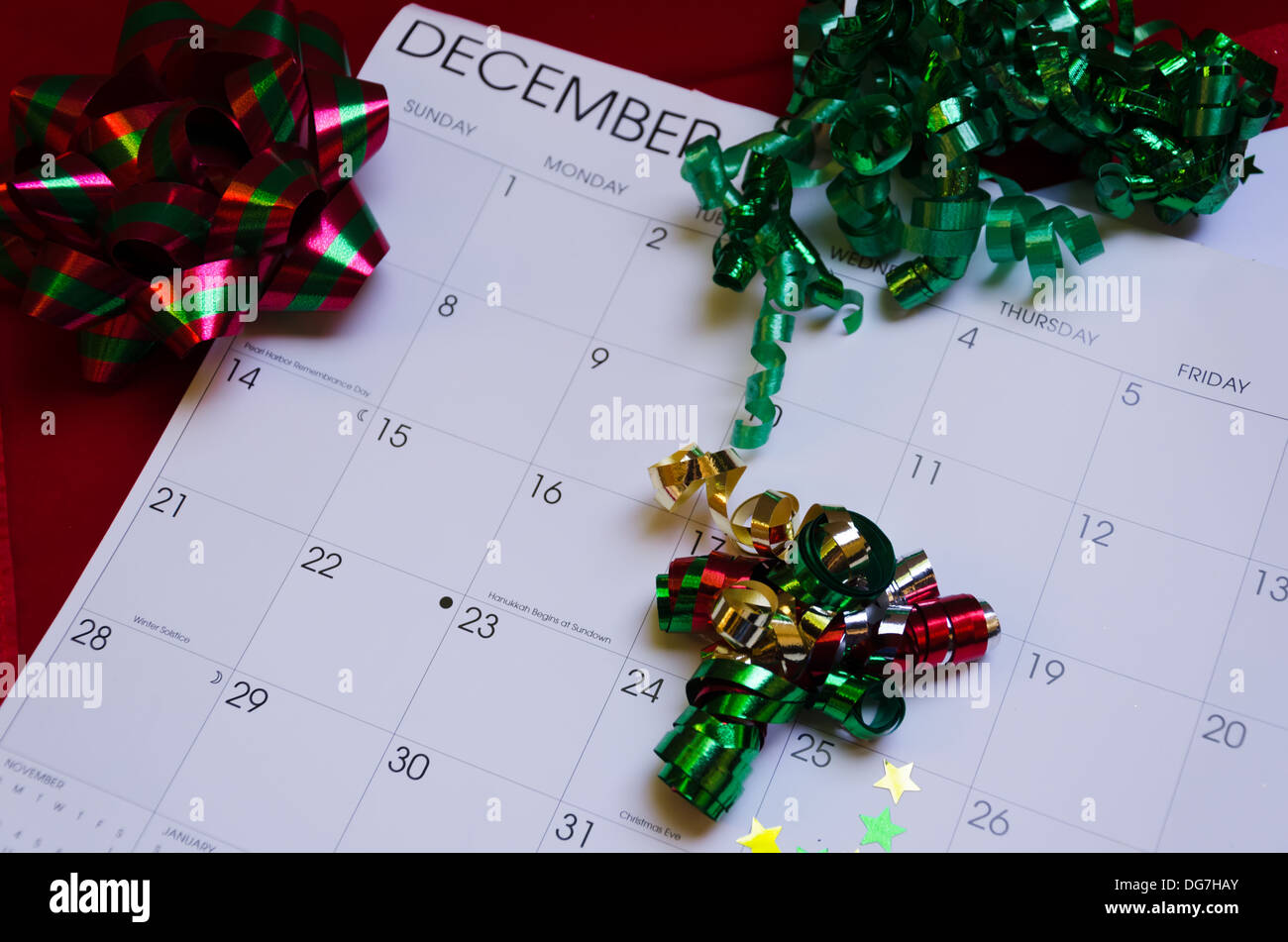 Christmas day in calendar with decoration Stock Photo Alamy Christmas day in calendar with decoration Stock Photo Alamy