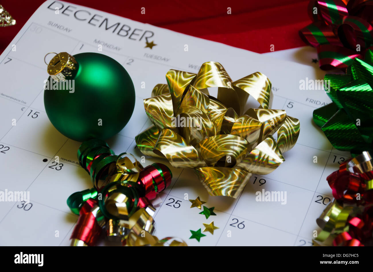 Christmas day in calendar with decoration Stock Photo Alamy Christmas day in calendar with decoration Stock Photo Alamy