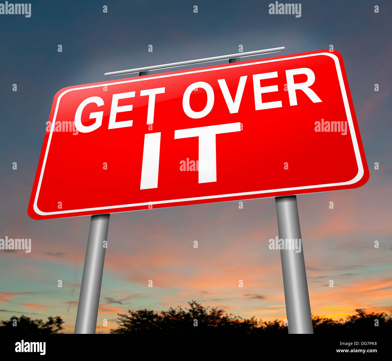 Get over it concept. Stock Photo