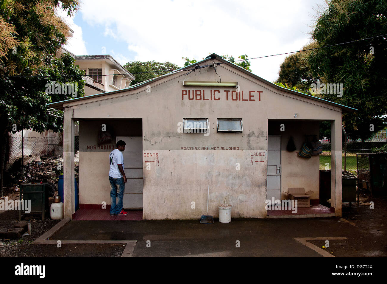 Mauritius, public toilet in flacq Stock Photo Alamy