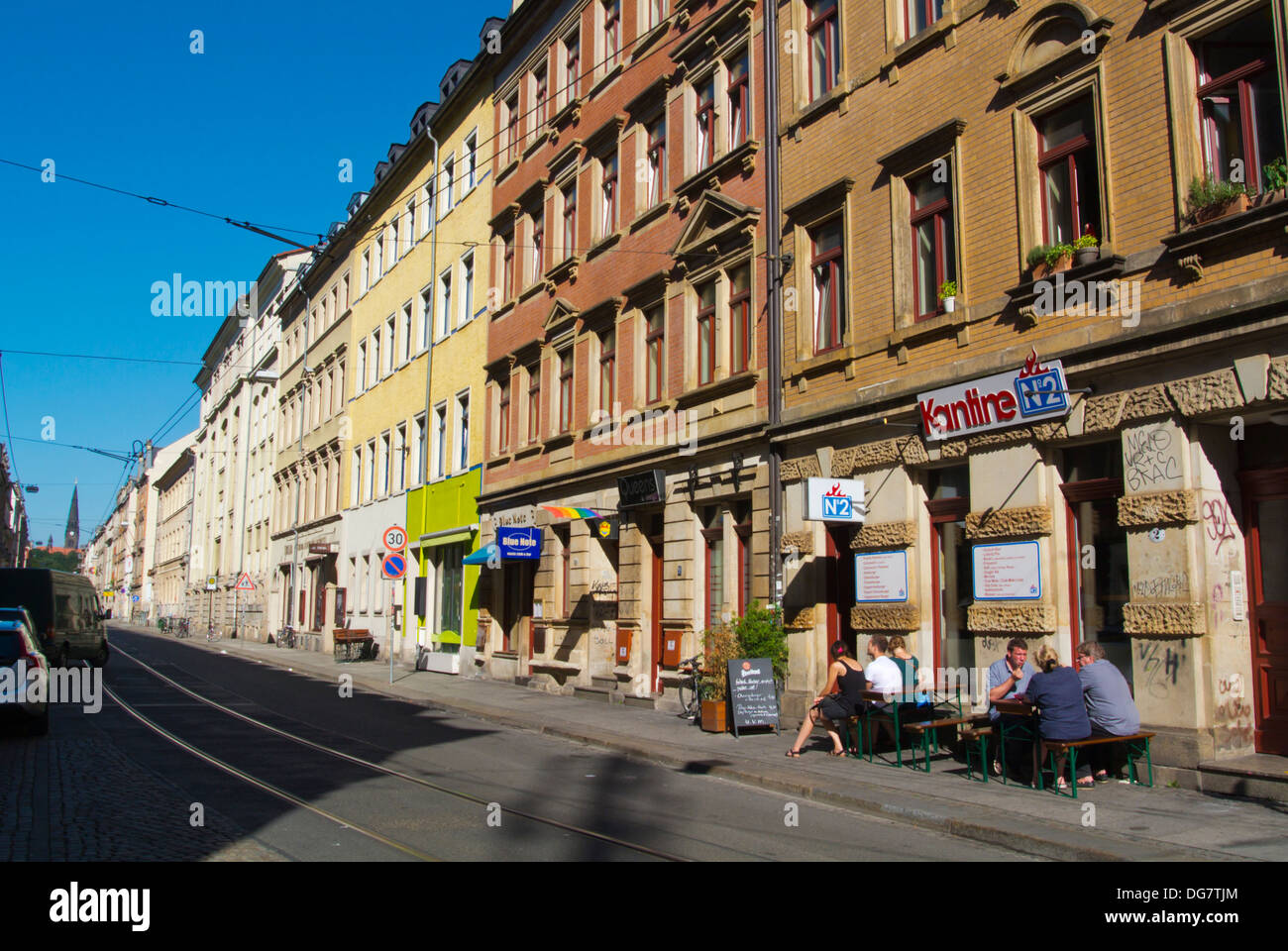 Alaunstrasse street Neustadt the new town Dresden city Saxony state eastern Germany central Europe Stock Photo