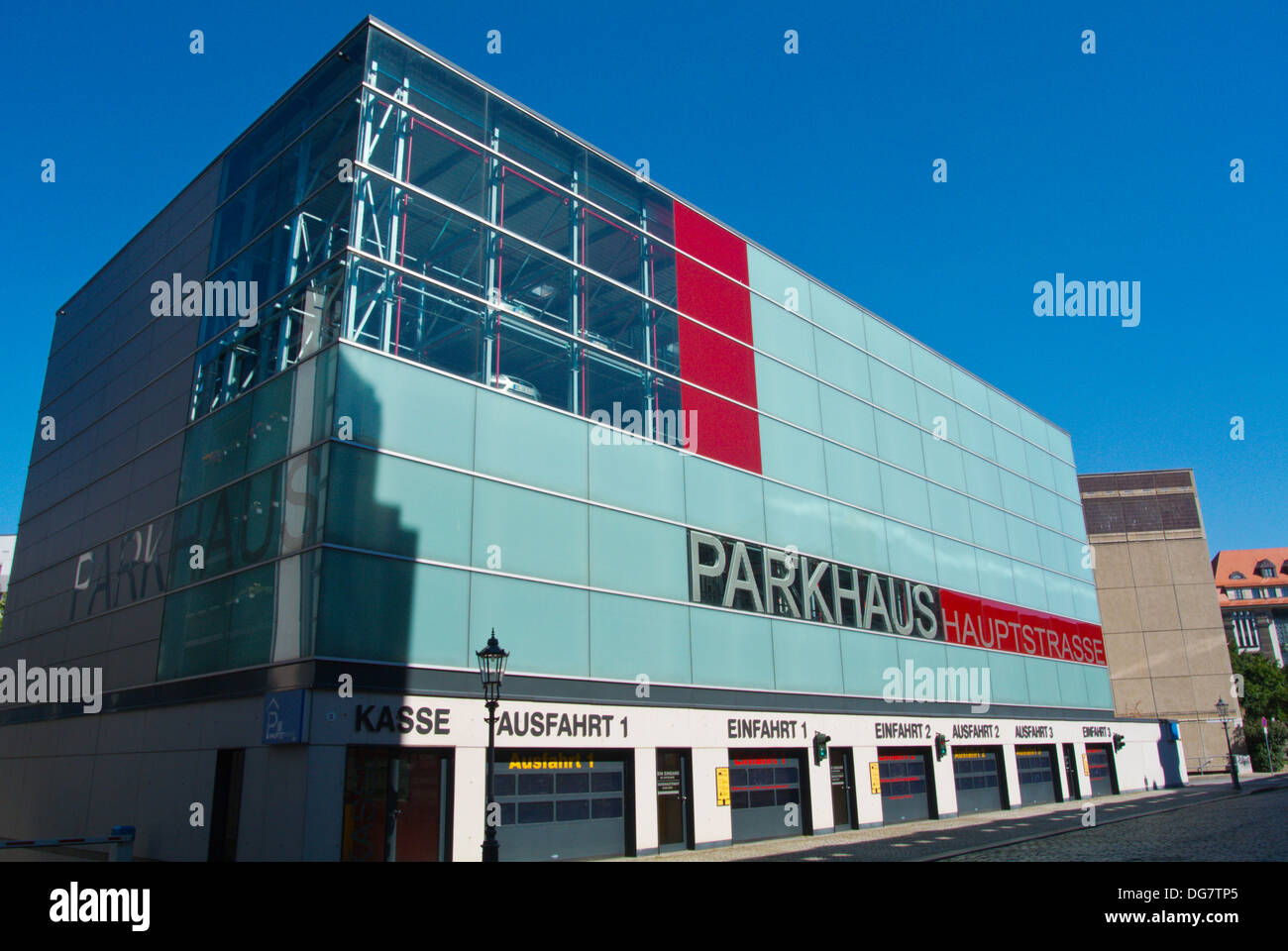 Parking house Neustadt the new town Dresden city Saxony state eastern Germany central Europe Stock Photo