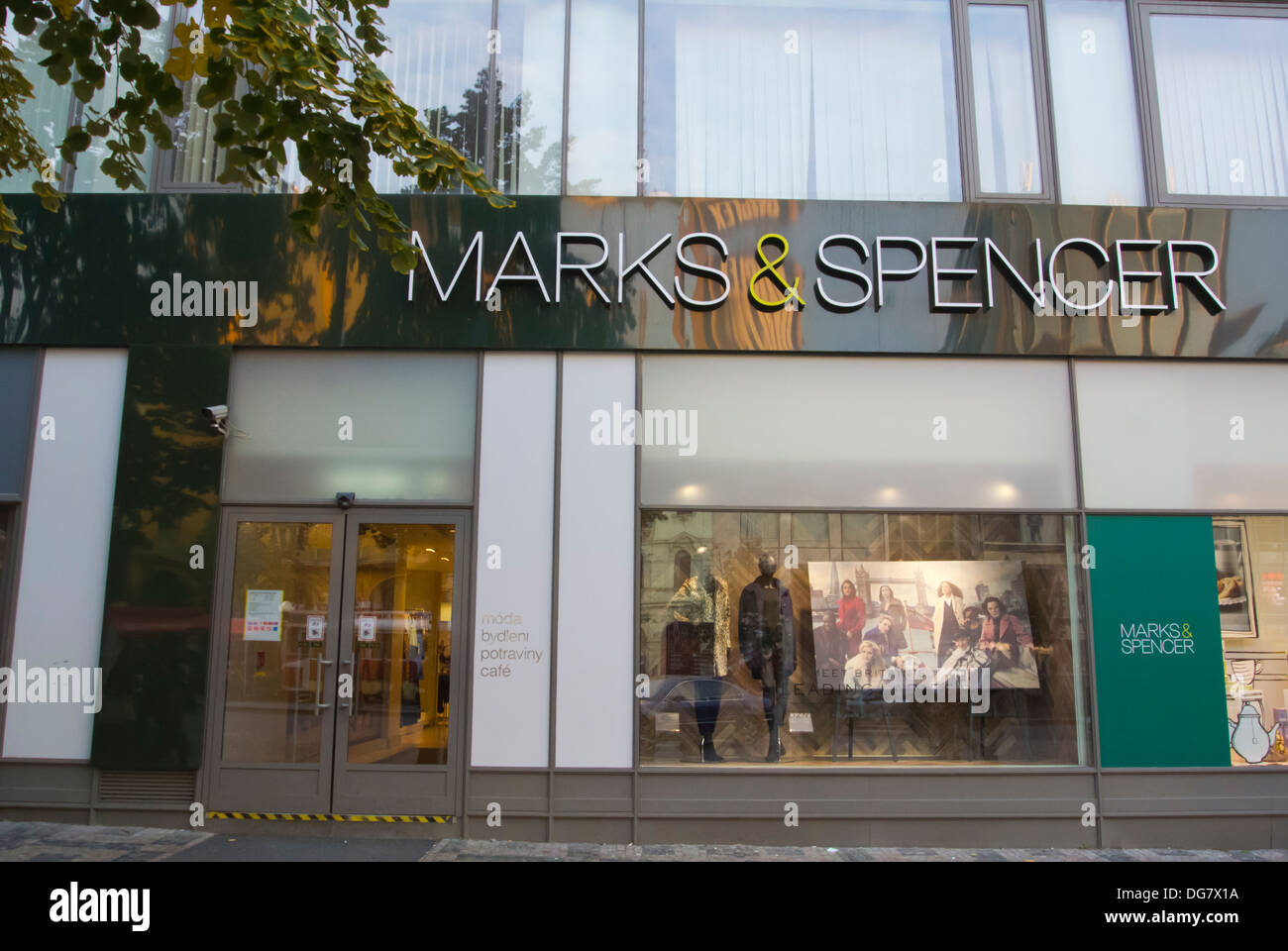 Marks and Spencer department store exterior Vaclavske namesti square Prague city Bohemia region Czech Republic Europe Stock Photo