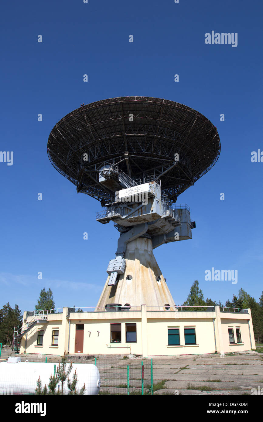 Irbene, Latvia.The world?s eighth-largest radio telescope.Used during the Cold War years by the Soviet military to spy on Wester Stock Photo