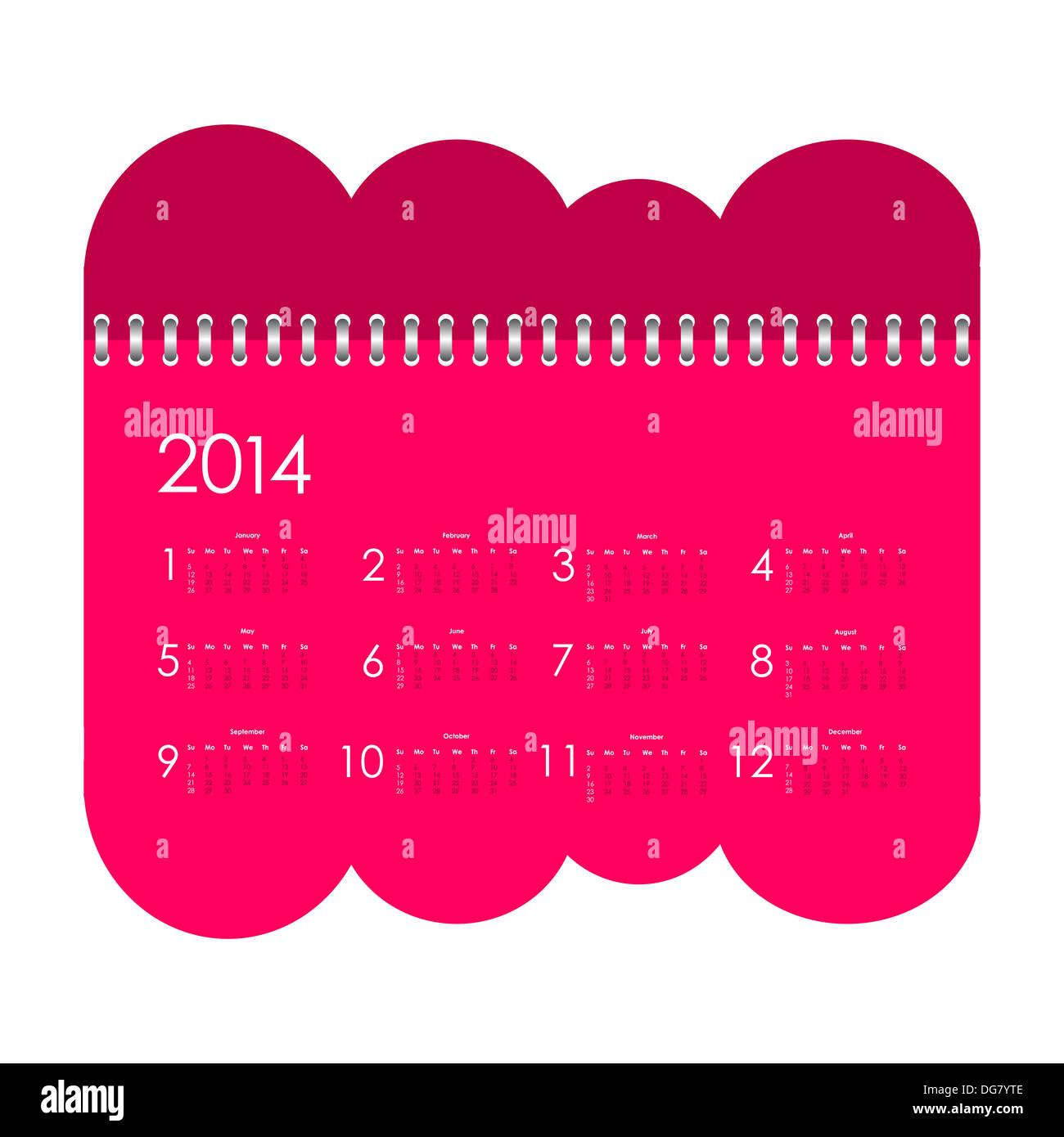 Vector calendar for 2014 with special design Stock Photo