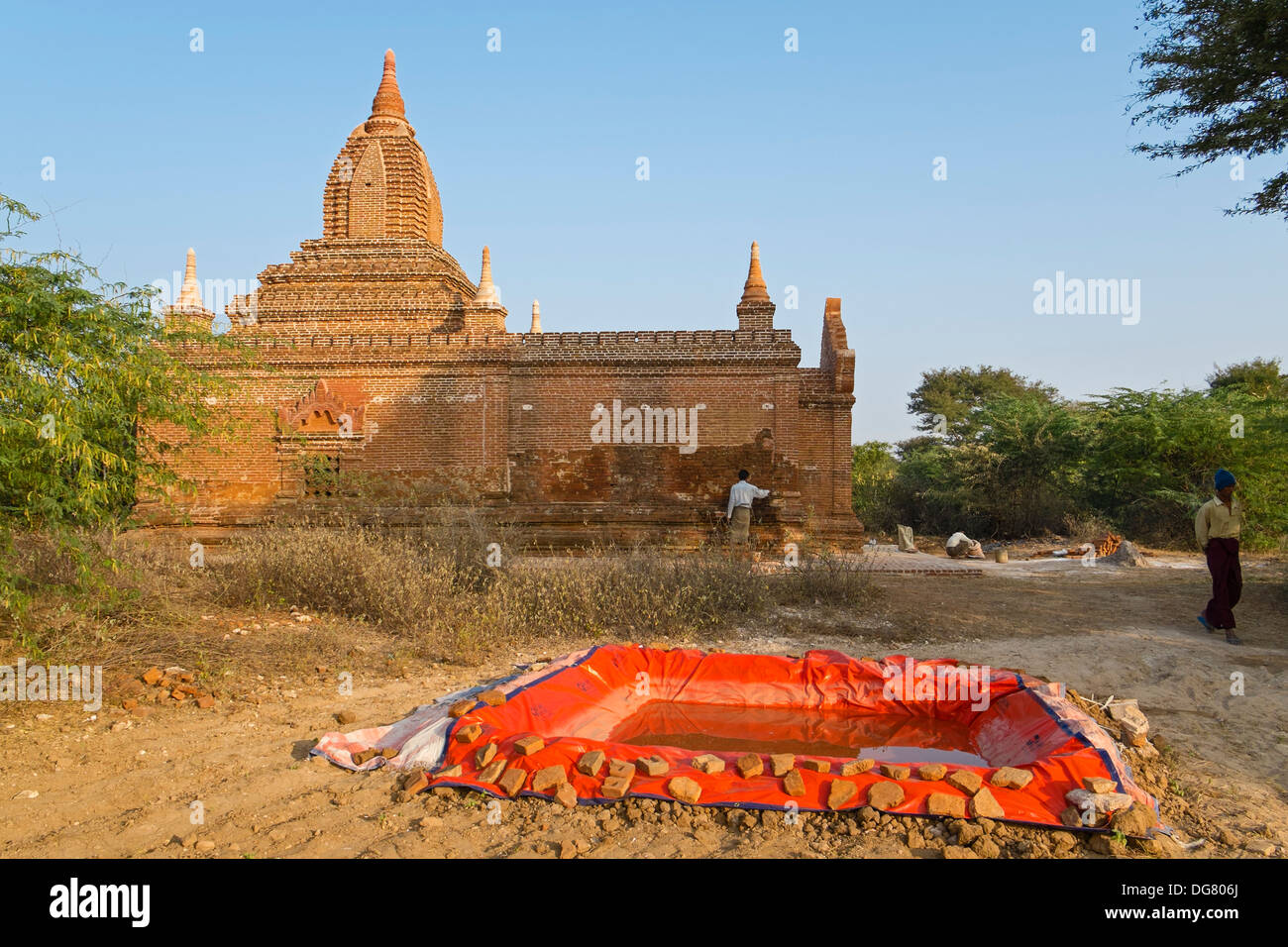 Restoration, Bagan, Myanmar, Asia Stock Photo