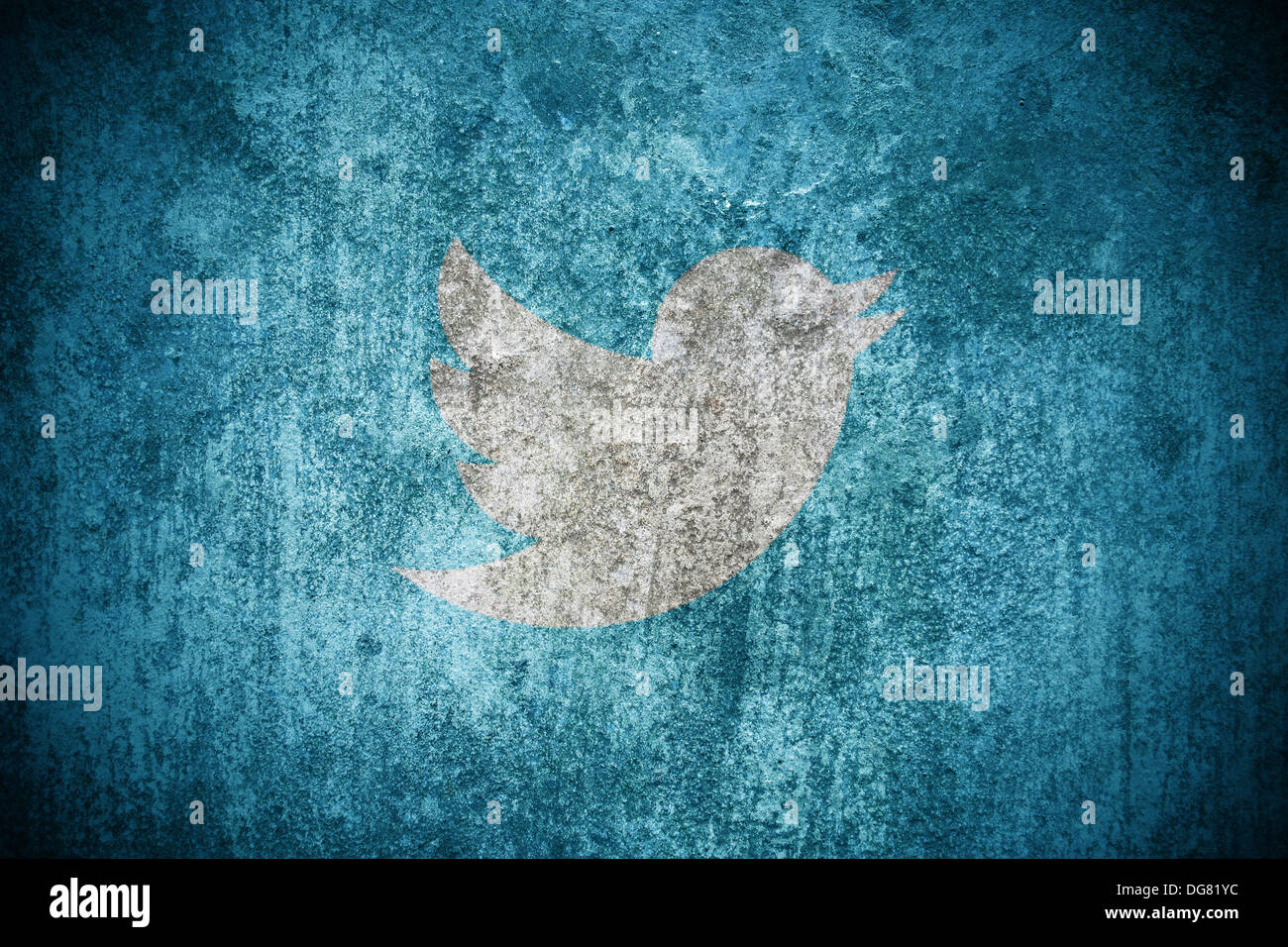 Twitter Logo On Distressed Background Stock Photo