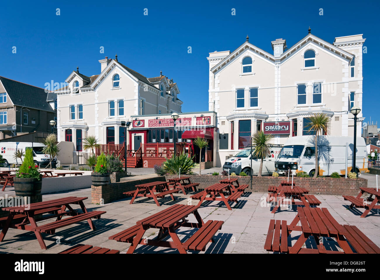 England Devon Paignton Esplanade Road pubs and bars Stock Photo