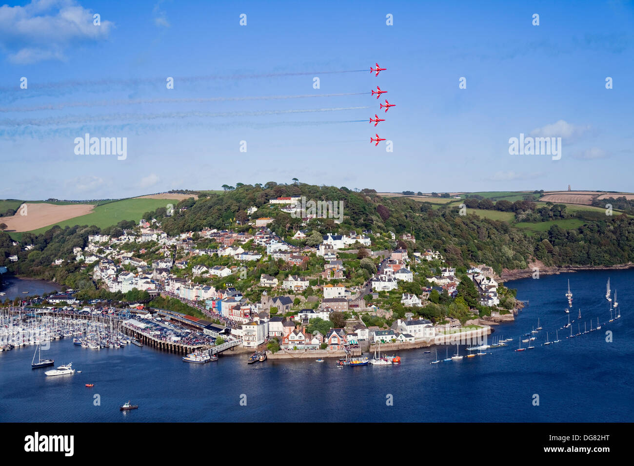 England Devon Kingswear Royal Air Force Red Arrows aerobatics display