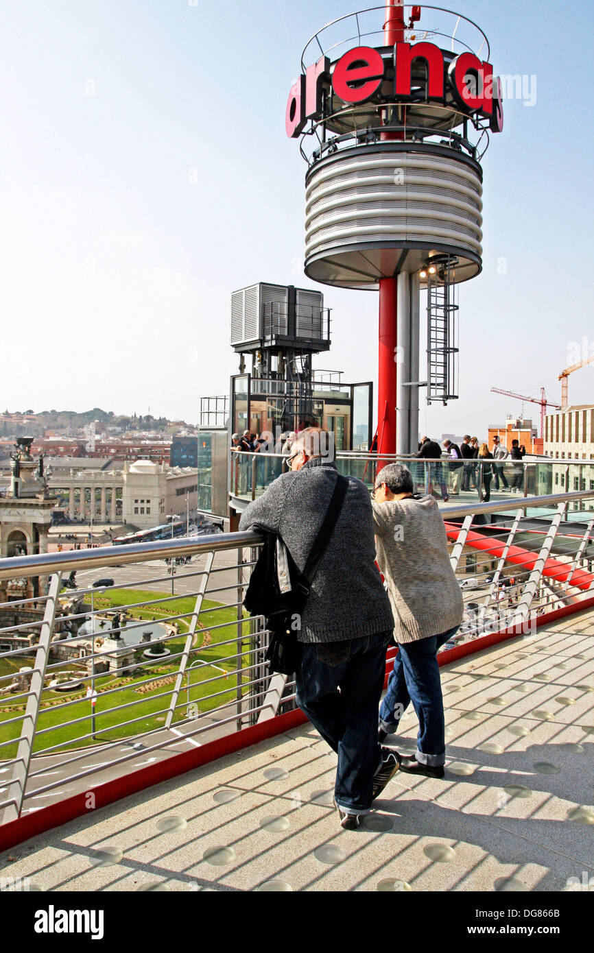 gazebo, tower, shopping center Las Arenas, Barcelona, Catalonia, Spain Stock