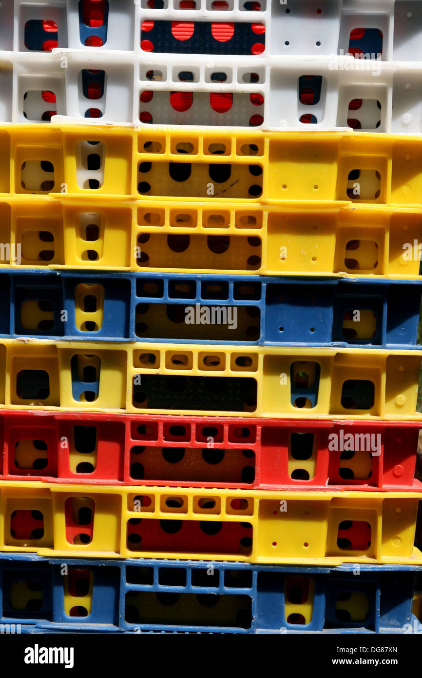 Stackable Plastic Boxes Stock Photo Alamy