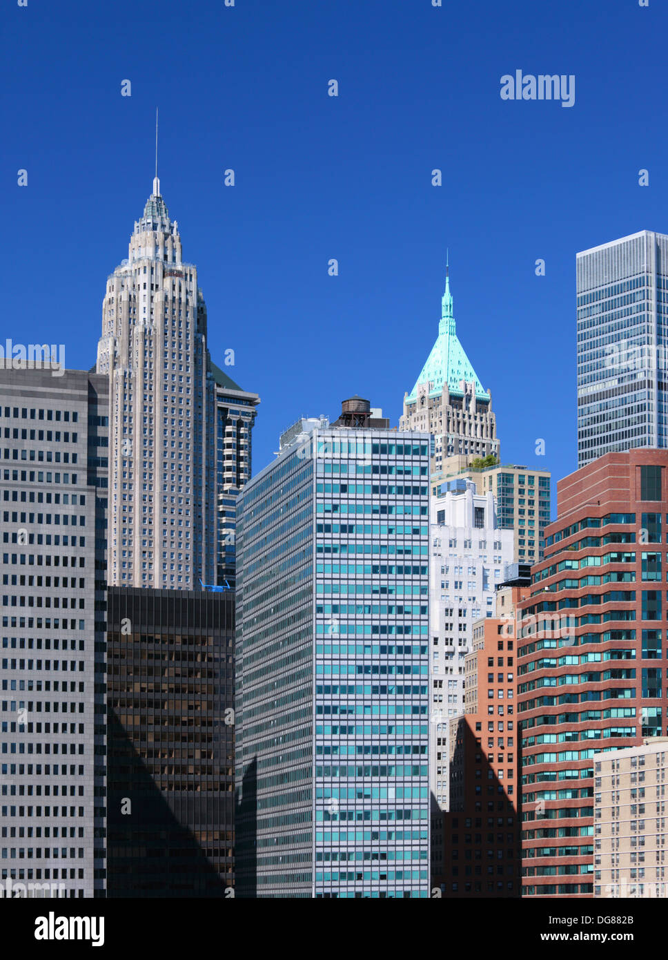 Lower Manhattan skyline, New York City, USA. Stock Photo