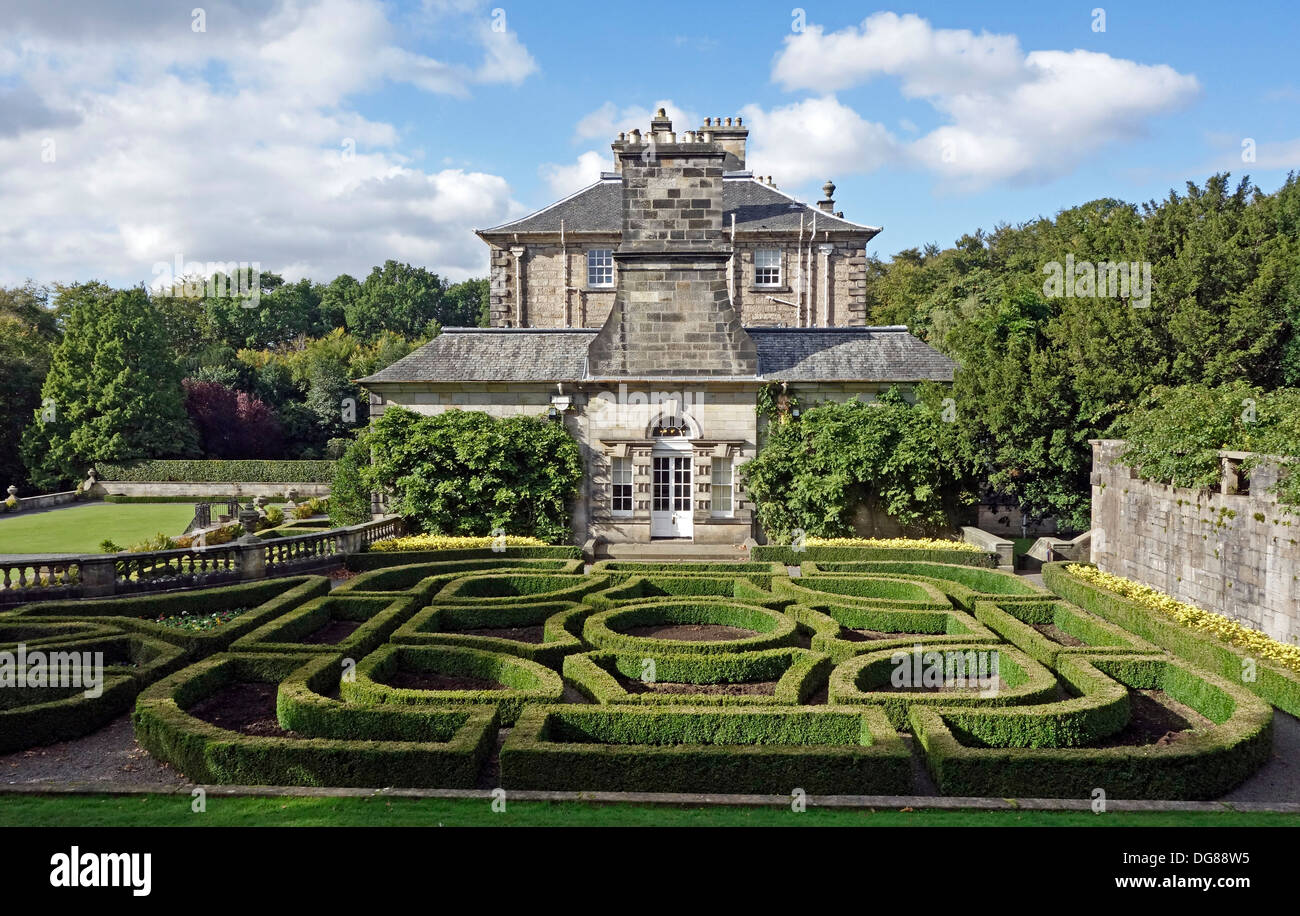 Pollok House in Pollok Country Park Glasgow Scotland seen from east with garden Stock Photo