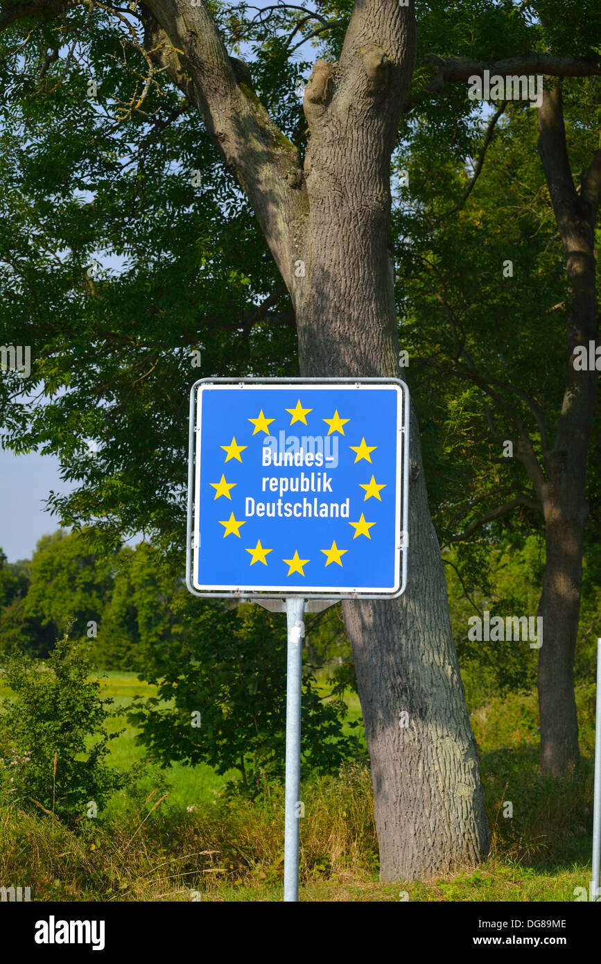Border between Usedom Island, Germany and Wolin Island, Poland Stock Photo