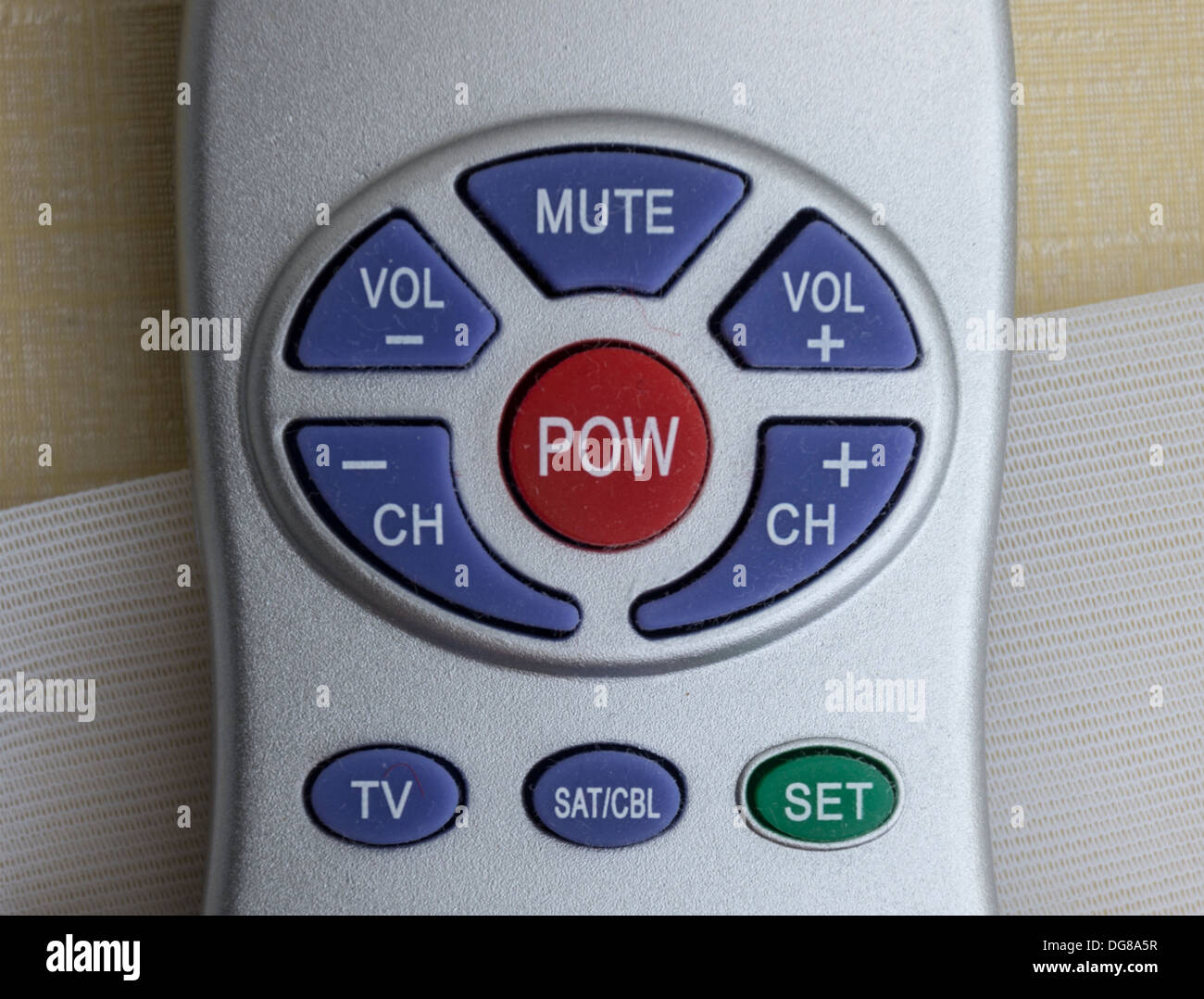 Close up of a TV remote control Stock Photo