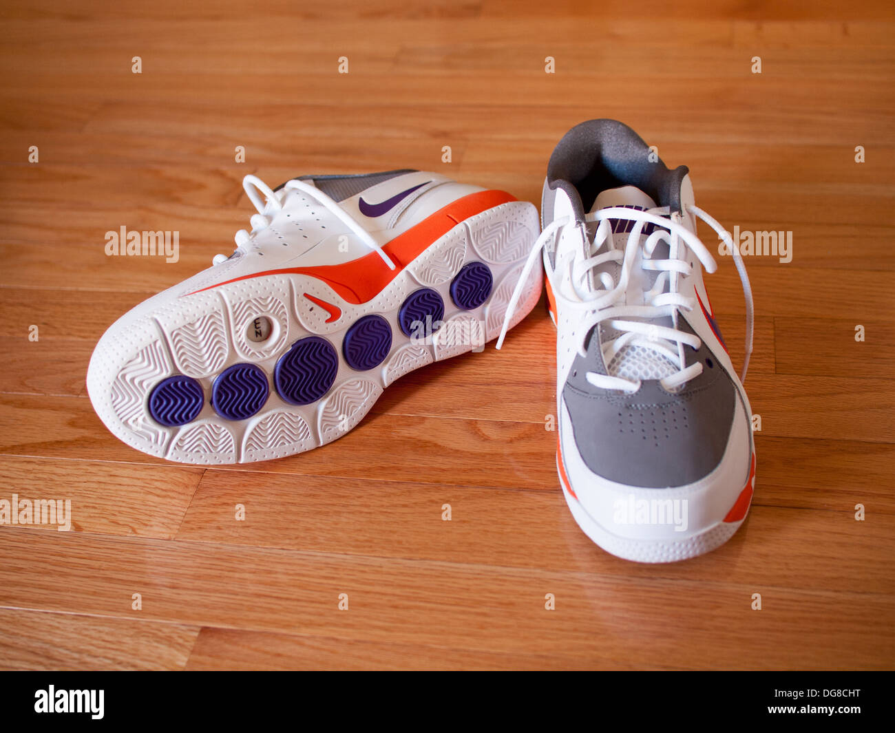 A pair of Nike Zoom Go Low Steve Nash men's basketball shoes. Stock Photo