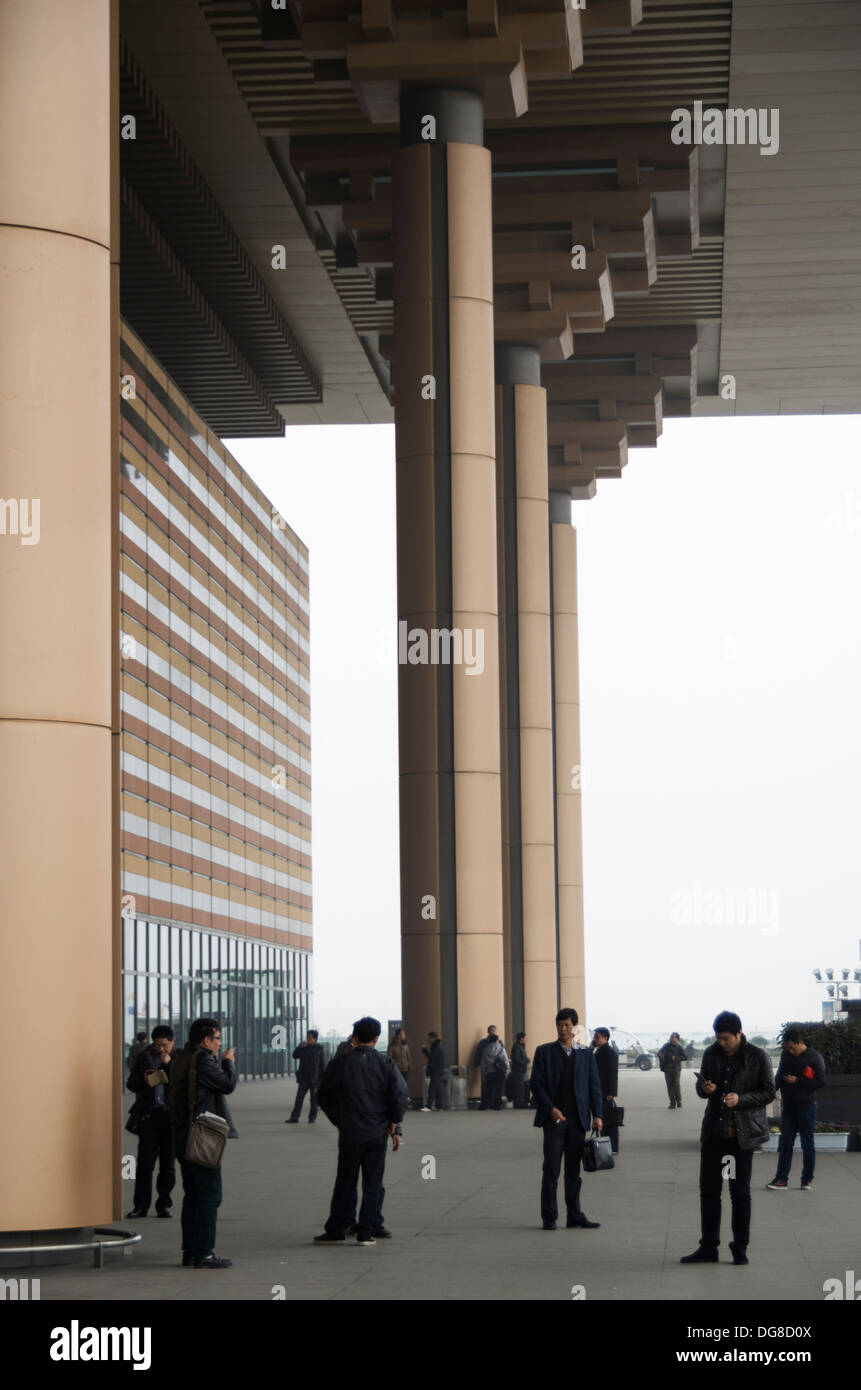 A view of the outside of Nanjing railway station, China Stock Photo