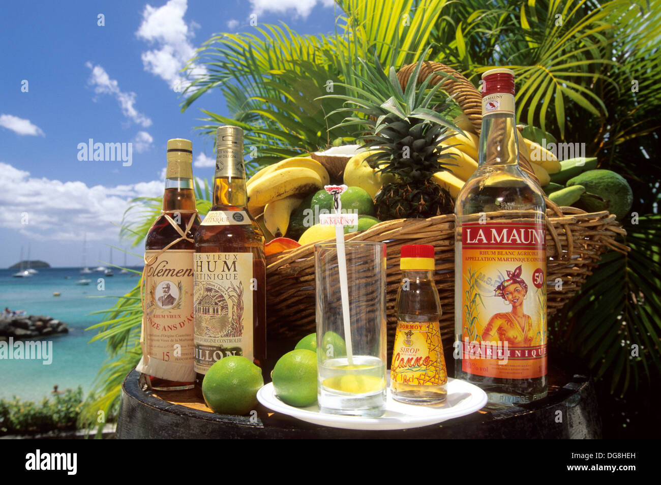 differentes marques de rhum martiniquais Ile de la Martinique Stock