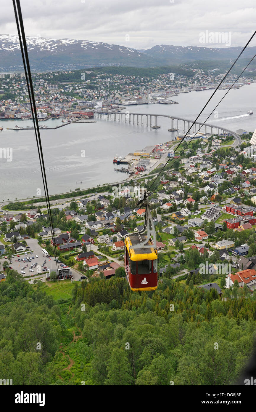 Cable Car Up The Storsteinen Mountain Tromso County Of Troms Norway Northern Europe Stock Photo Alamy