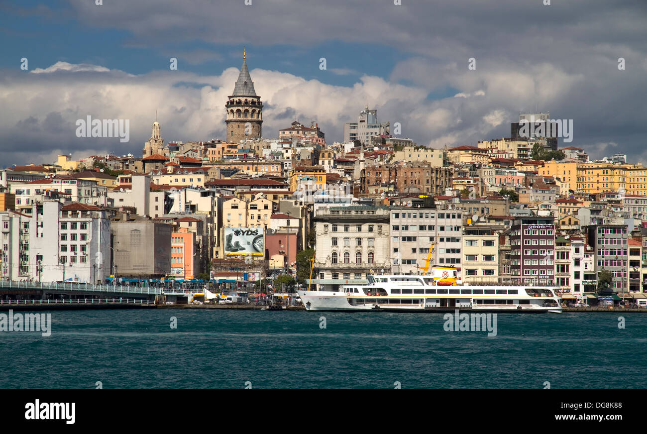 Turkey Istanbul View of the Galata Tower and the Old Town Stock Photo